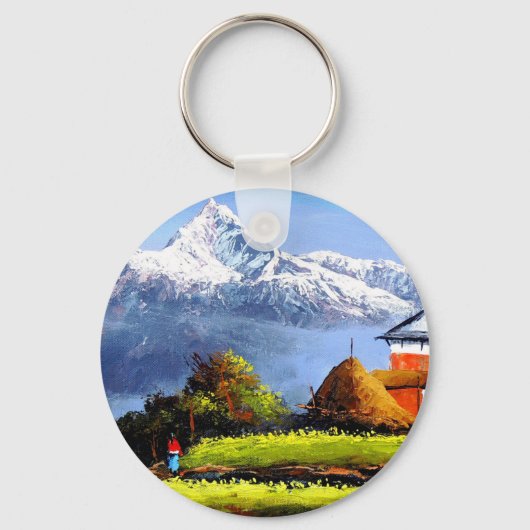 Panoramasicht auf den schönen Everest Mountain Schlüsselanhänger (Vorderseite)