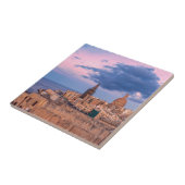 Panoramasicht auf den Sonnenuntergang über Vallett Fliese (Seite)