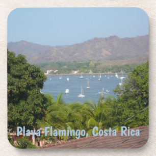 Panoramasicht auf den Strand von Flamingo, Costa R Getränkeuntersetzer