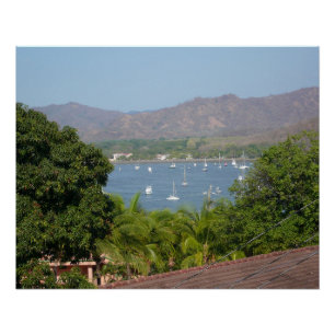 Panoramasicht auf den Strand von Flamingo, Costa R Poster