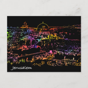 Panoramasicht auf die Altstadt von Jerusalem Postkarte