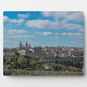 Panoramasicht auf die Altstadt von Valletta in Mal Fotoplatte