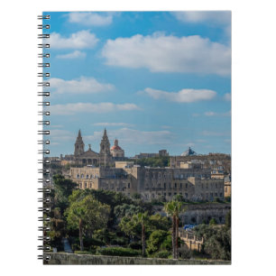Panoramasicht auf die Altstadt von Valletta in Mal Notizblock