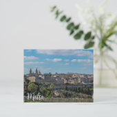 Panoramasicht auf die Altstadt von Valletta in Mal Postkarte (Stehend Vorderseite)