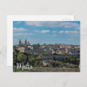 Panoramasicht auf die Altstadt von Valletta in Mal Postkarte (Vorne/Hinten)