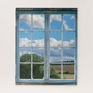 Panoramasicht auf die sonnige Landschaft Puzzle