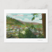 Panoramasicht auf die Stadt Dunsmuir, CA Postkarte (Vorderseite)