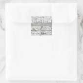 Panoramasicht auf Ferrara Quadratischer Aufkleber (Tasche)