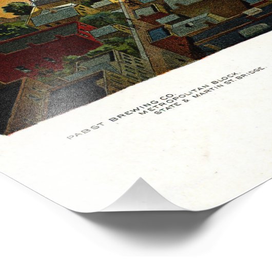 Panoramasicht auf Milwaukee Wisconsin 1898 Fotodruck (Ecke)