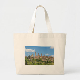 Panoramasicht auf San Gimignano Toskana Italien Jumbo Stoffbeutel