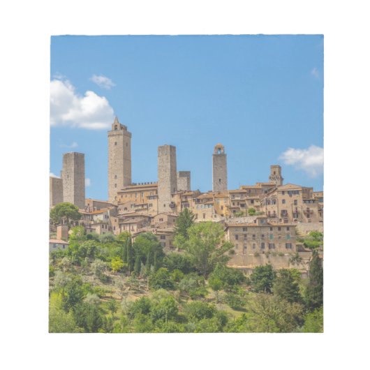 Panoramasicht auf San Gimignano Toskana Italien Notizblock (Vorderseite)