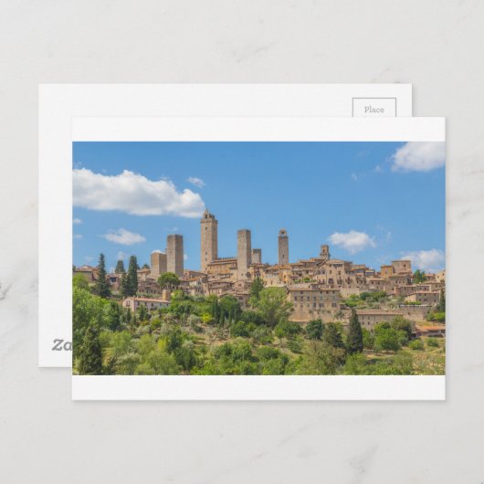 Panoramasicht auf San Gimignano Toskana Italien Postkarte (Vorne/Hinten)