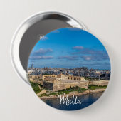 Panoramasicht auf Sliema in Malta Button (Vorne & Hinten)