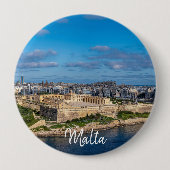 Panoramasicht auf Sliema in Malta Button (Vorderseite)