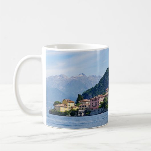 Panoramasicht Varenna See Como Italien Kaffeetasse (Links)