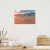 Panoramasonneuntergang am Lake Michigan Poster (Küche)