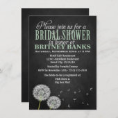Panoramaterrasse Dandelion Bridal Dusche Einladung (Vorne/Hinten)