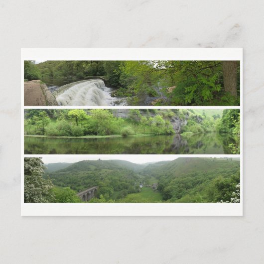Panoramen der Landschaft des Peak District Postkarte (Vorderseite)