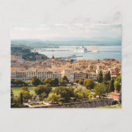 Panoramic Corfu Old Town view, Greece Postkarte