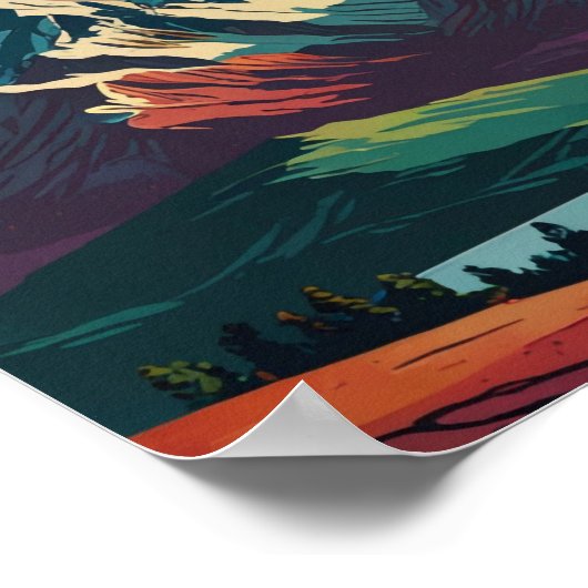 Panoramic Mid Century Modern Mountain poster (Ecke)