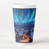 Panoramic Stained Glass Winter Village Milchtasse (Vorderseite)