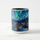 Panoramic Stained Glass Winter Village Tasse (Zentrum)