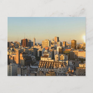 Panoramic View Of Cityscape At Dusk Postkarte