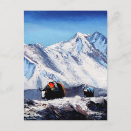 Panoramic View Of Everest Mountain Base Camp Area Postkarte