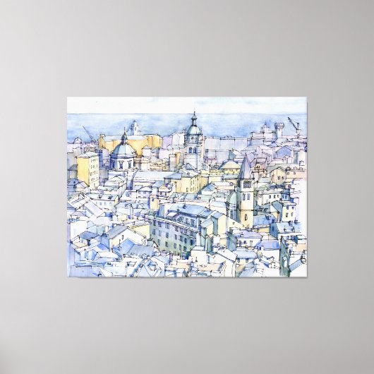 Panoramica di Genova Leinwanddruck (Vorderseite)