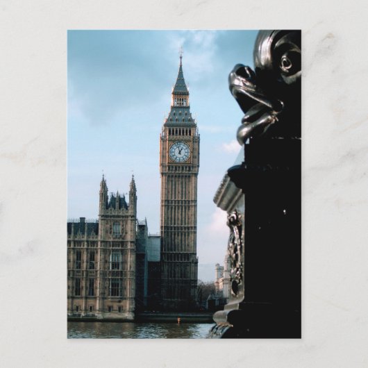 Panorámica Londres Nublado Big Ben y Río Támesis Postkarte (Vorderseite)