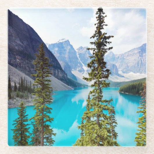Panoramisch dem Tal von des Moraine See-| von zehn Glasuntersetzer (Vorderseite)