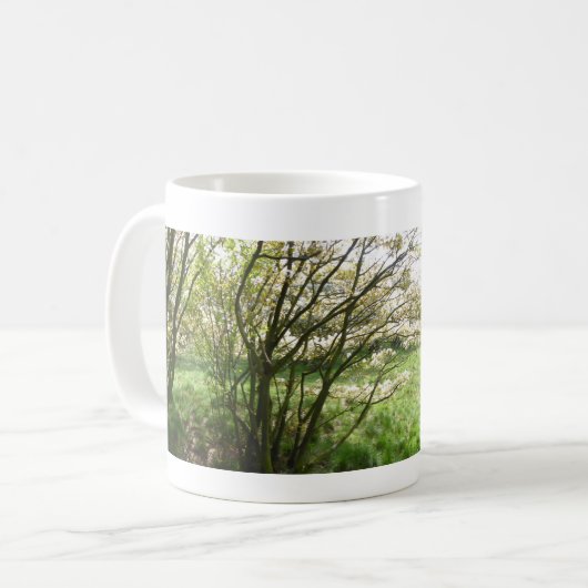 Panoramische Blüte sehen Abflussrinne-Tasse Kaffeetasse (Vorderseite Links)