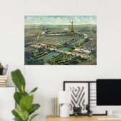 Panoramische Darstellung der Weltausstellung 1900 Poster (Heimbüro)