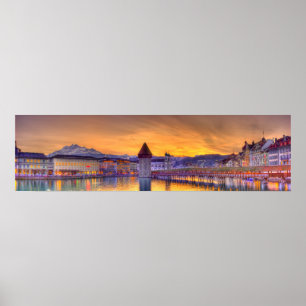Panoramische Fotografie der Luzerne-Schweiz HDR Poster