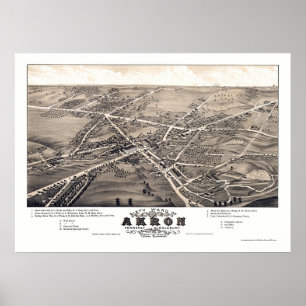 Panoramische Karte Akrons, OH- - 1882 Poster