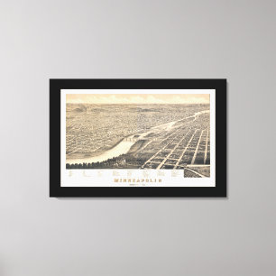 Panoramische Karte Minneapolis Mangans DIGITAL Leinwanddruck