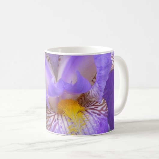 Panoramische lila Iris Kaffeetasse (VorderseiteRechts)
