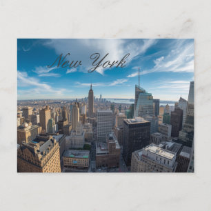 Panoramische New York City Reise Feiertagspostkarte