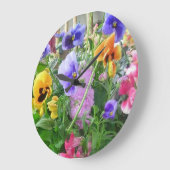 Panoramische Stiefmütterchen-Wand-Uhr Große Wanduhr (Winkel)
