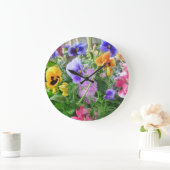 Panoramische Stiefmütterchen-Wand-Uhr Große Wanduhr (Zuhause)