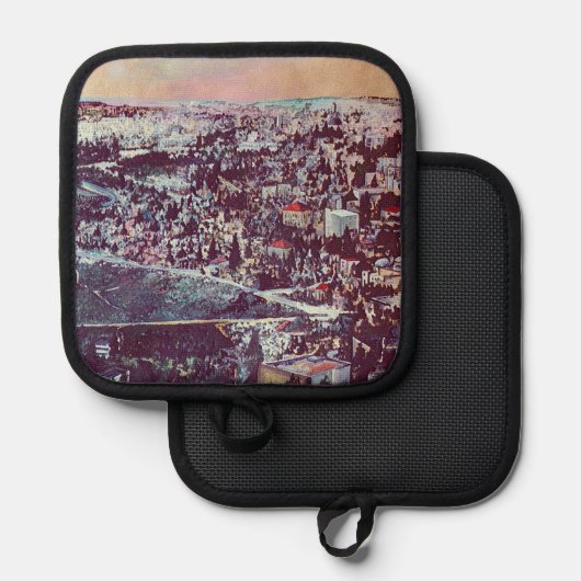 Panoramischer Glanz Jerusalems Topflappen (Vorderseite/Rückseite)