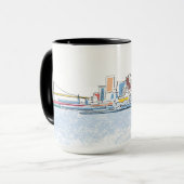 Panoramisches San Franciso, CA Tasse (Vorderseite Links)