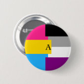 Panromantic asexuales Wannen-As-Button Button (Vorne & Hinten)