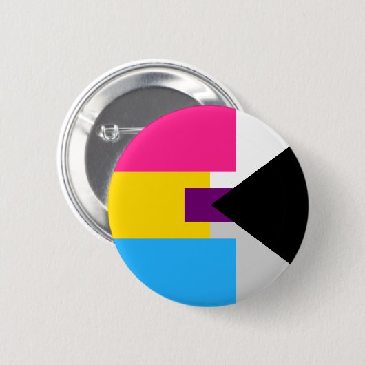 Panromantisches Demisexual-Button Button (Vorne & Hinten)