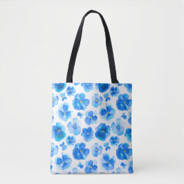 Pansa Blue Blume Aquarelltasche Tasche
