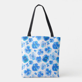 Pansa Blue Blume Aquarelltasche Tasche