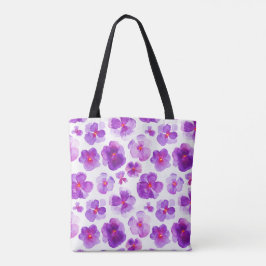 Pansa lila florale Blume Aquarelltasche Tasche