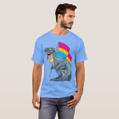 Panseual Dinosaur Pan Pride Flag LGBT Re Pride fri T-Shirt (Vorne ganz)