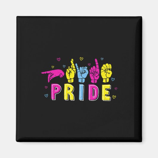 Pansexual ASL Pride Pan Rainbow Sign Language Deaf Magnet (Vorne)