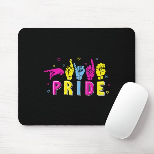 Pansexual ASL Pride Pan Rainbow Sign Language Deaf Mousepad (Mit Mouse)